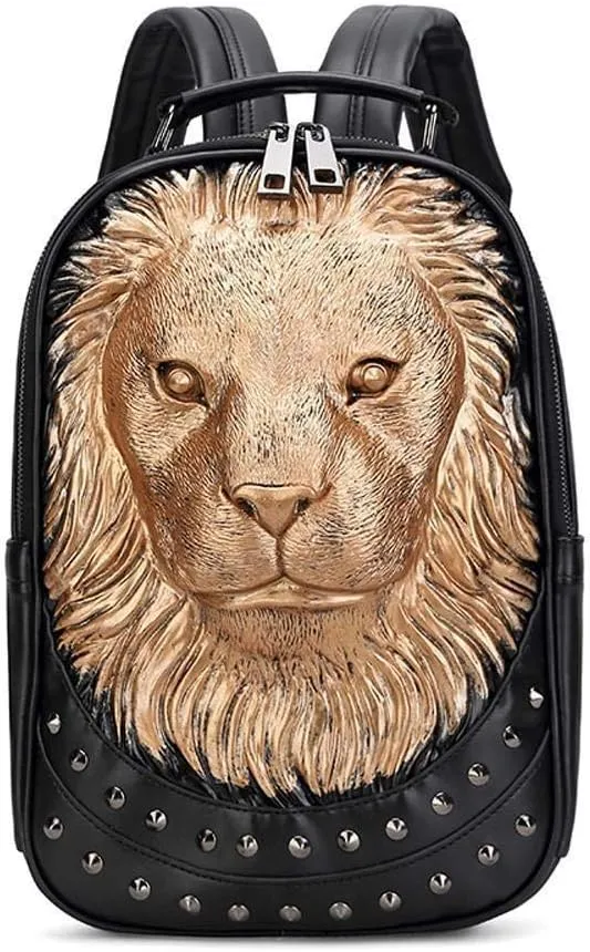 Waterproof Backpack 3D Serious Lion Unisex School Bag Travel Rucksack