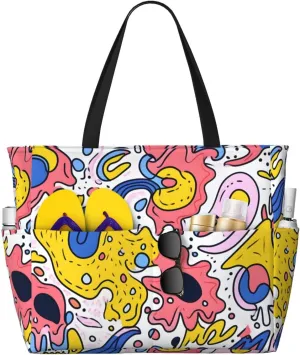 Waterproof Beach Bag for Women Sandproof Beach Tote Bags Large Capacity Swim Pool Bag Foldable Travel Duffel Bags
