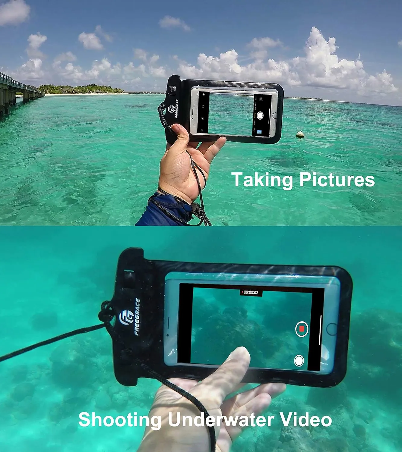 Waterproof Pouches with Waist Strap / Pouch Case Bundle Set- Keep Your Phone & Valuables Dry and Safe - Waterproof Dry Bags for Boating Swimming Snorkeling Kayaking Beach Water Parks Pool