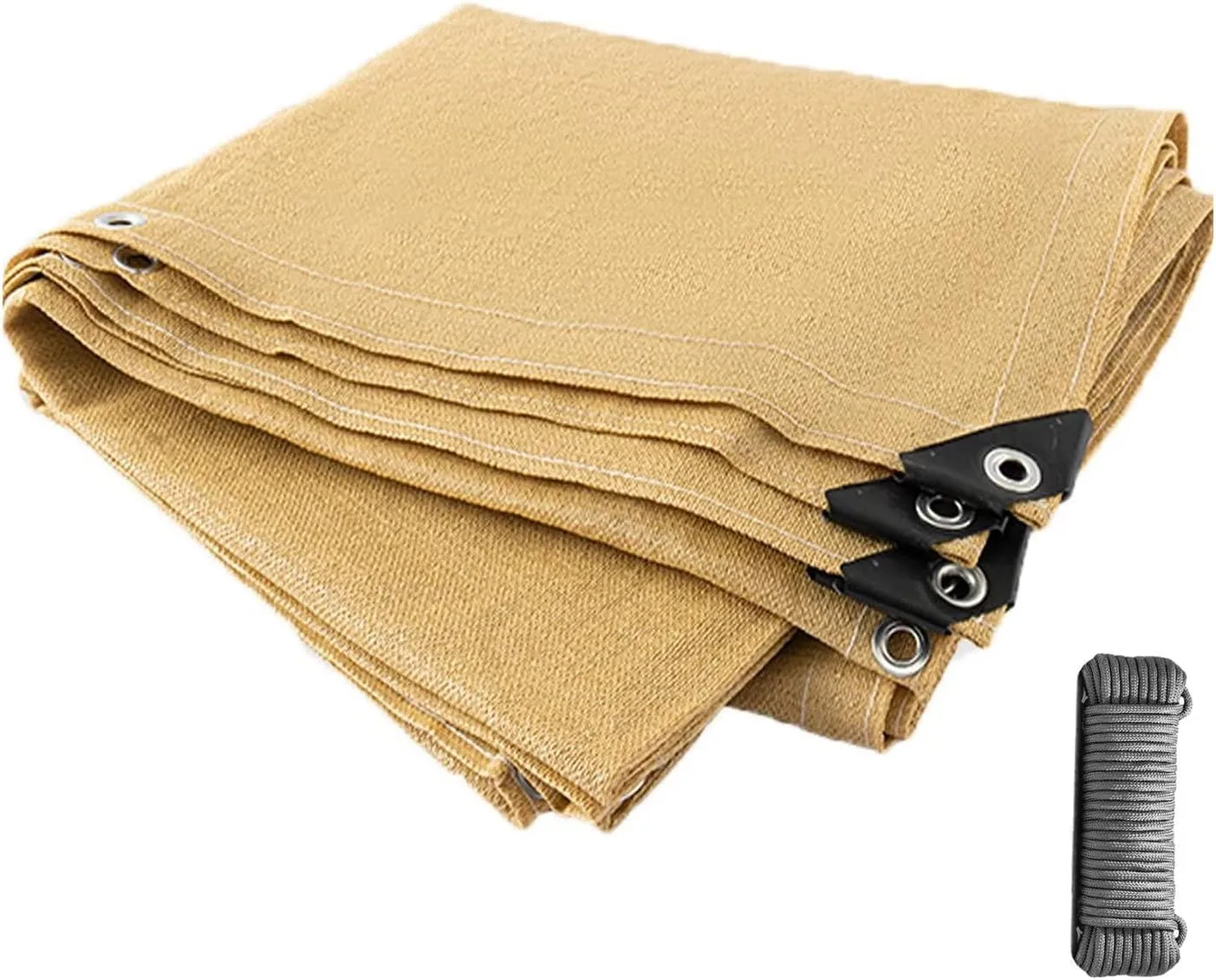 Waterproof Sun Shade Rectangle Sail,Beige Shade Netting 90% UV Resistant Cloth for Greenhouse Garden Wind Frost Snow Winter Protection 2.5 x 6.5 m/8.2 x 21.3 ft
