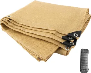 Waterproof Sun Shade Rectangle Sail,Beige Shade Netting 90% UV Resistant Cloth for Greenhouse Garden Wind Frost Snow Winter Protection 2.5 x 6.5 m/8.2 x 21.3 ft