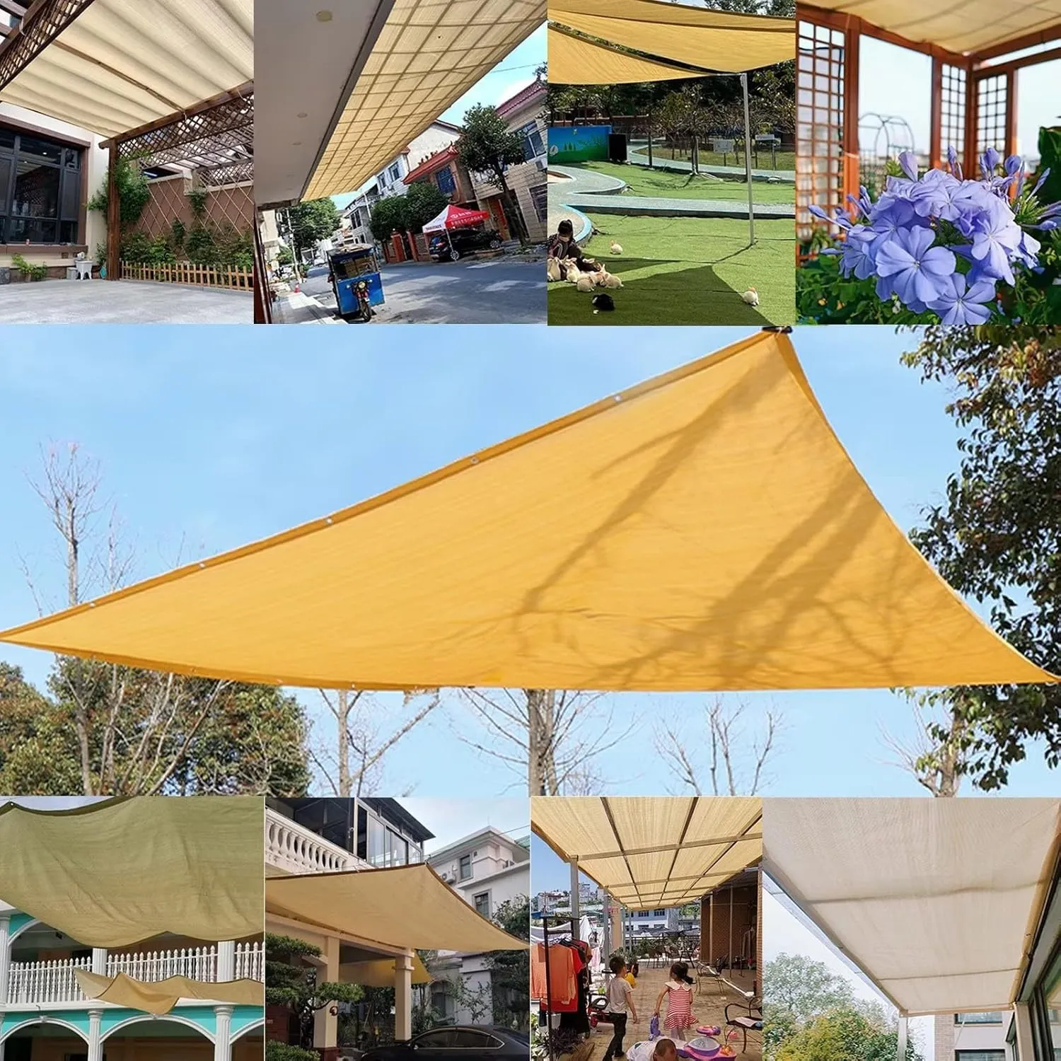 Waterproof Sun Shade Rectangle Sail,Beige Shade Netting 90% UV Resistant Cloth for Greenhouse Garden Wind Frost Snow Winter Protection 2.5 x 6.5 m/8.2 x 21.3 ft