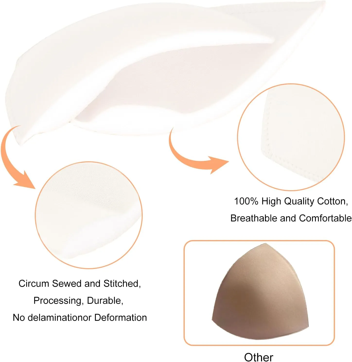 Waterproof Swimsuit Bra Inserts Pads 3 Pairs Removable Bathing Suit Insert Bikini Push up Inserts A/B or C/D,D/E Cup
