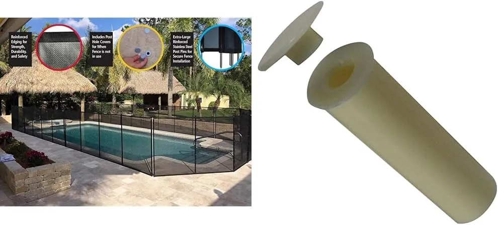 WaterWarden 5' x 12' Pool Safety Fence with Pool Fence DIY Conversion Sleeve and Cap for Inground Pool Child Safety