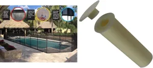 WaterWarden 5' x 12' Pool Safety Fence with Pool Fence DIY Conversion Sleeve and Cap for Inground Pool Child Safety