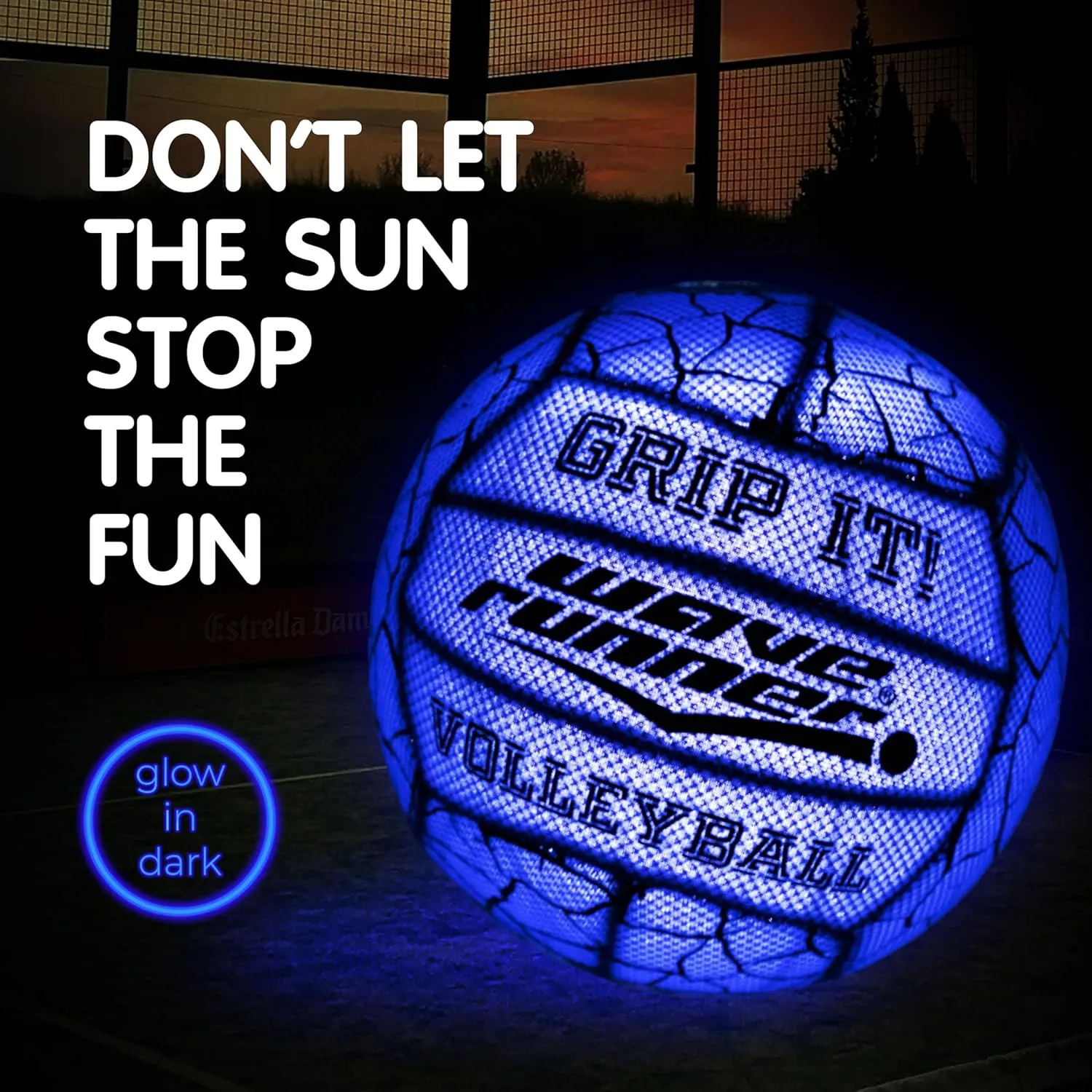 Wave Runner Waterproof Volleyball with Sure-Grip Technology - Perfect for Pool Games, Beach Ball and Indoor Pool for Day & Night Sports