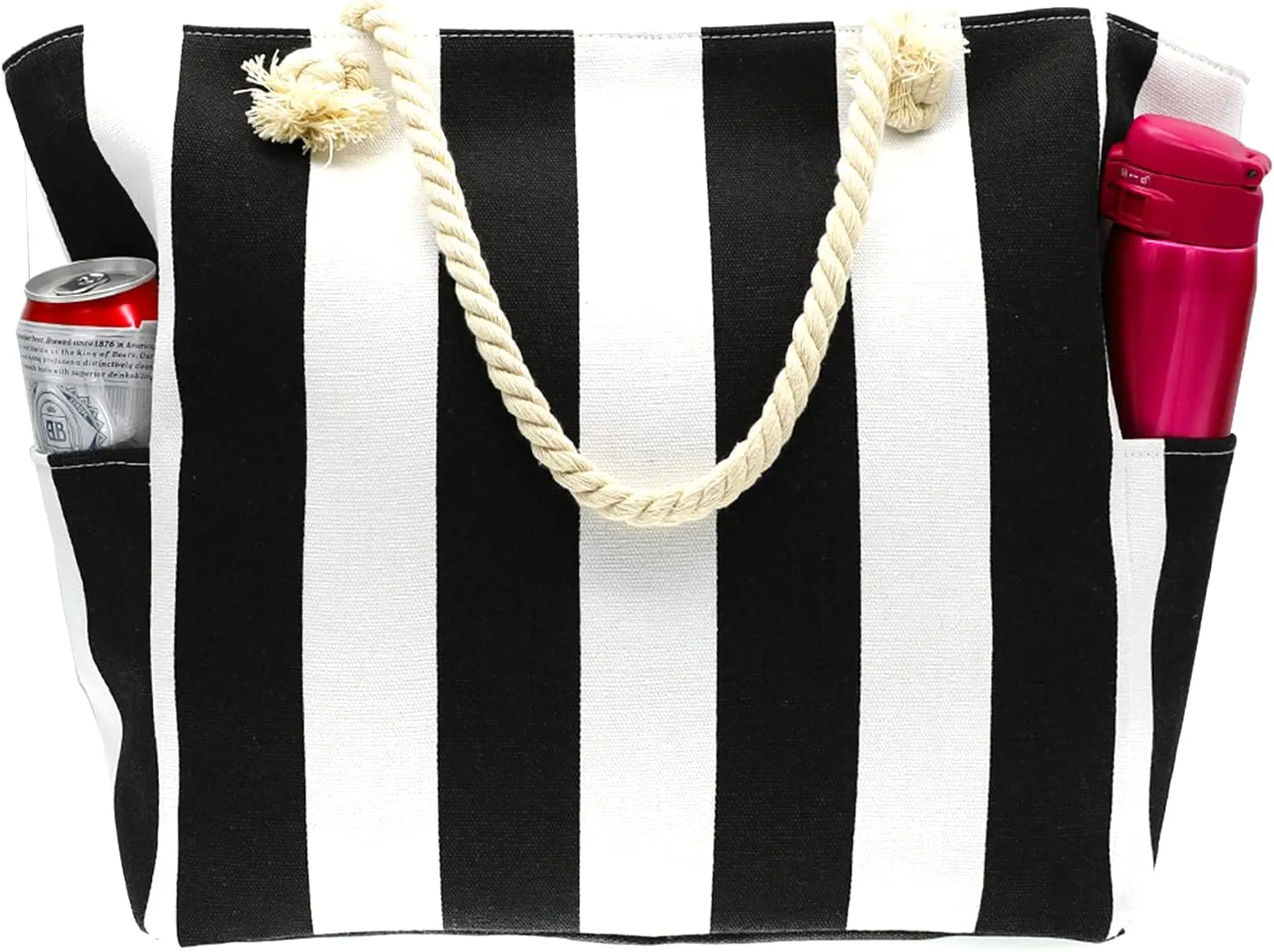 We We Large Beach Tote bag for Women Canvas Straw Tavel Tote Bag Waterproof Shoulder Bag Handbag for Gym Swim