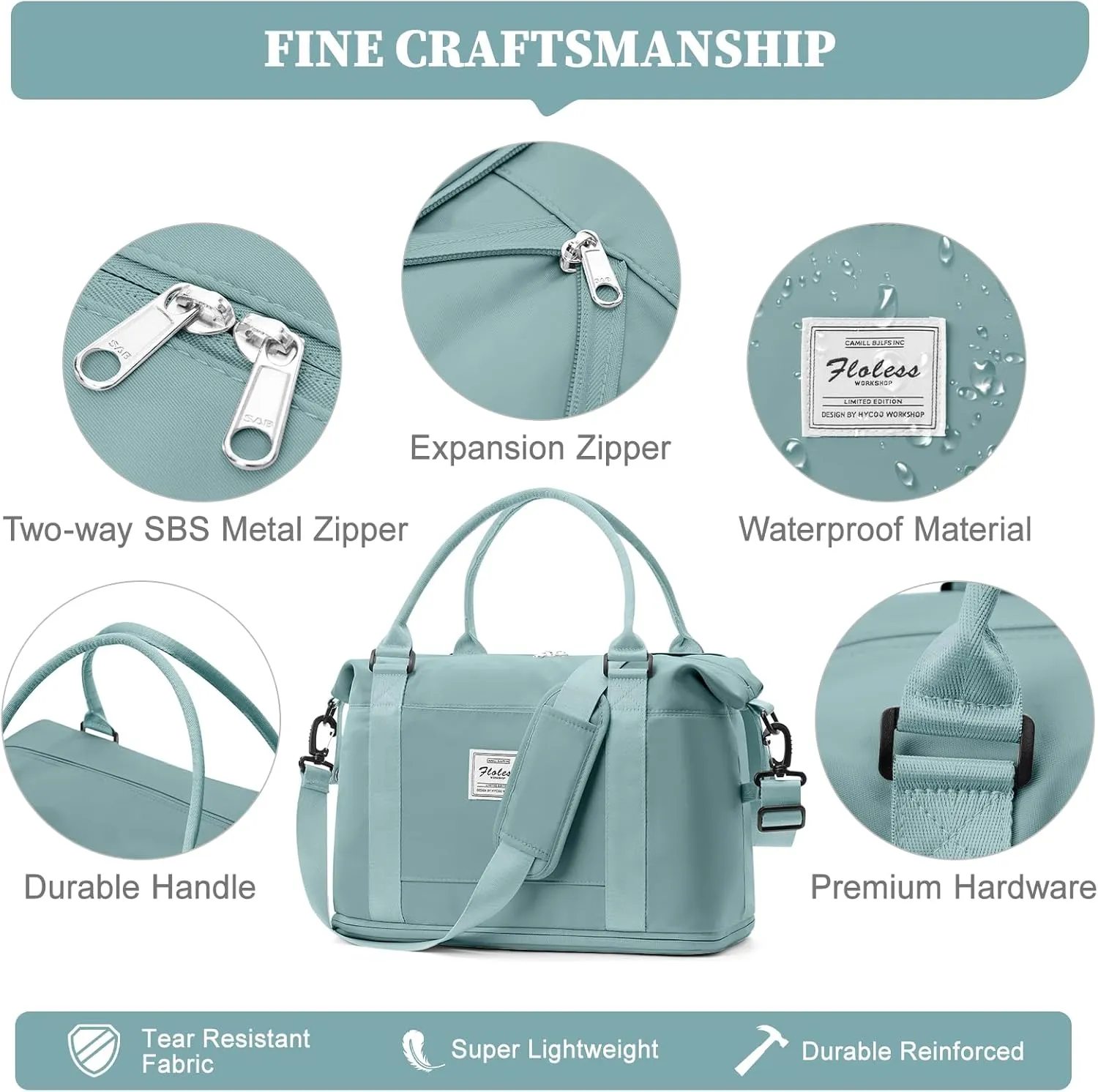 Weekender Bags for Women,Personal Item Travel Bag,Overnight Travel Duffel Bag with Expandable Shoes Compartment & Wet Pocket