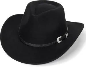 Western Cowboy Hat for Kids Toddler Girls Boys-Felt Fedora Cowgirls for 2-6 Years Old