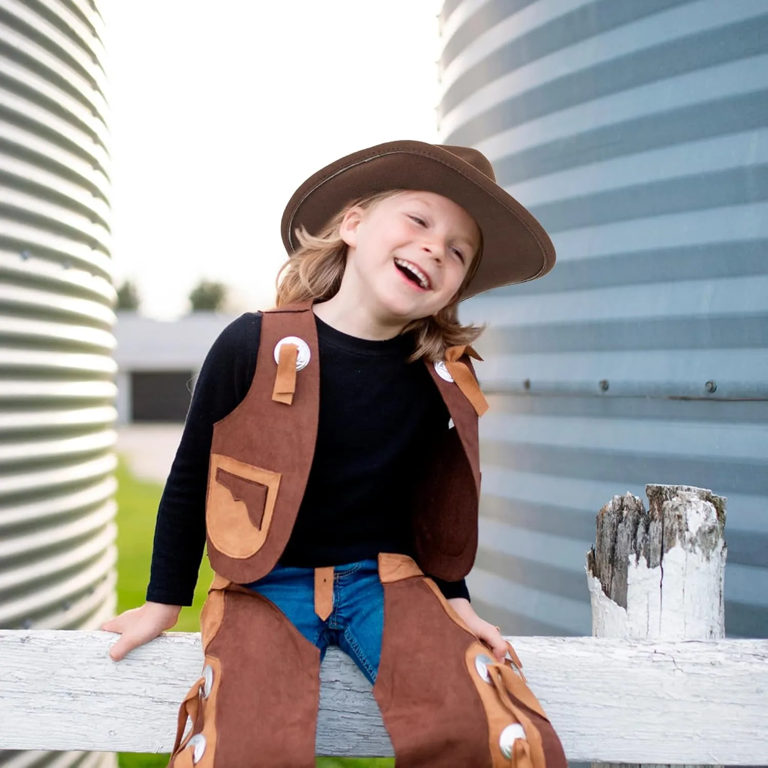 Western Cowboy Hat for Kids Toddler Girls Boys-Felt Fedora Cowgirls for 2-6 Years Old