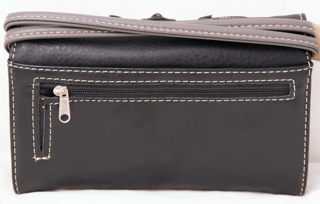Western Owl Art Heart Crossbody Wristlet Clutch Wallet