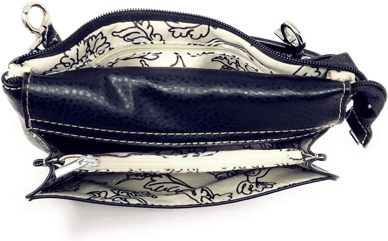 Western Rhinestone Embroidery Wallet Crossbody Clutch Bag Purse in Multi-Way
