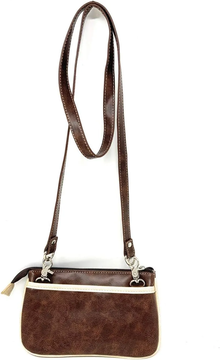 Western Rhinestone Embroidery Wallet Crossbody Clutch Bag Purse in Multi-Way