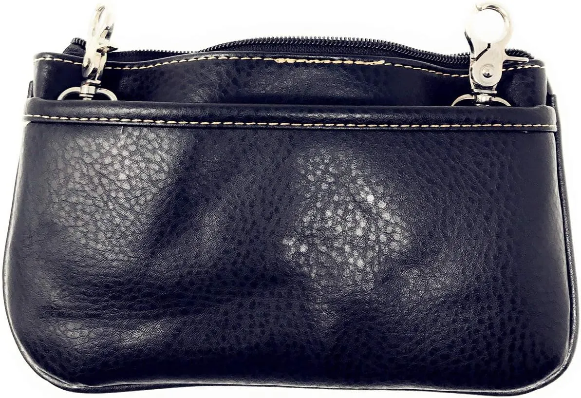 Western Rhinestone Embroidery Wallet Crossbody Clutch Bag Purse in Multi-Way