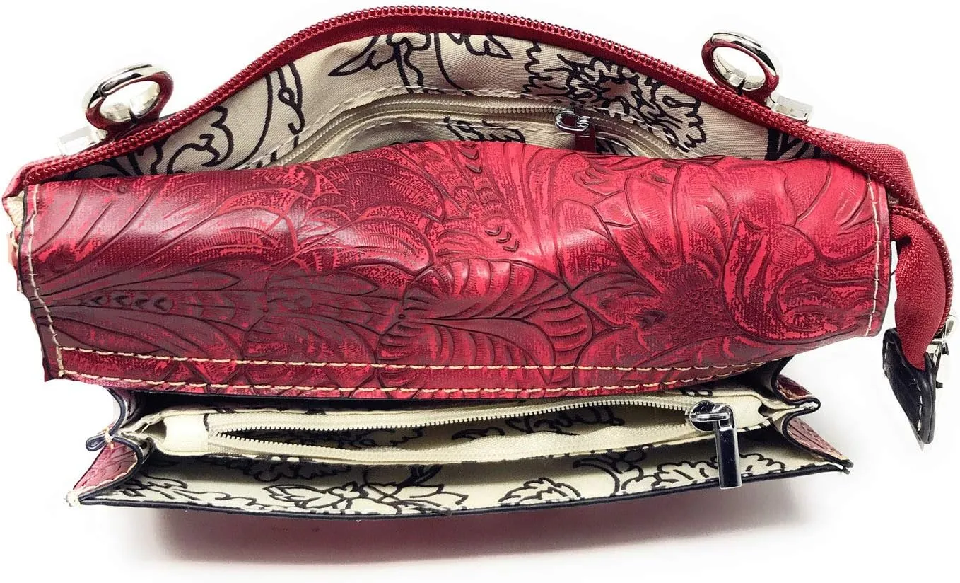 Western Rhinestone Embroidery Wallet Crossbody Clutch Bag Purse in Multi-Way