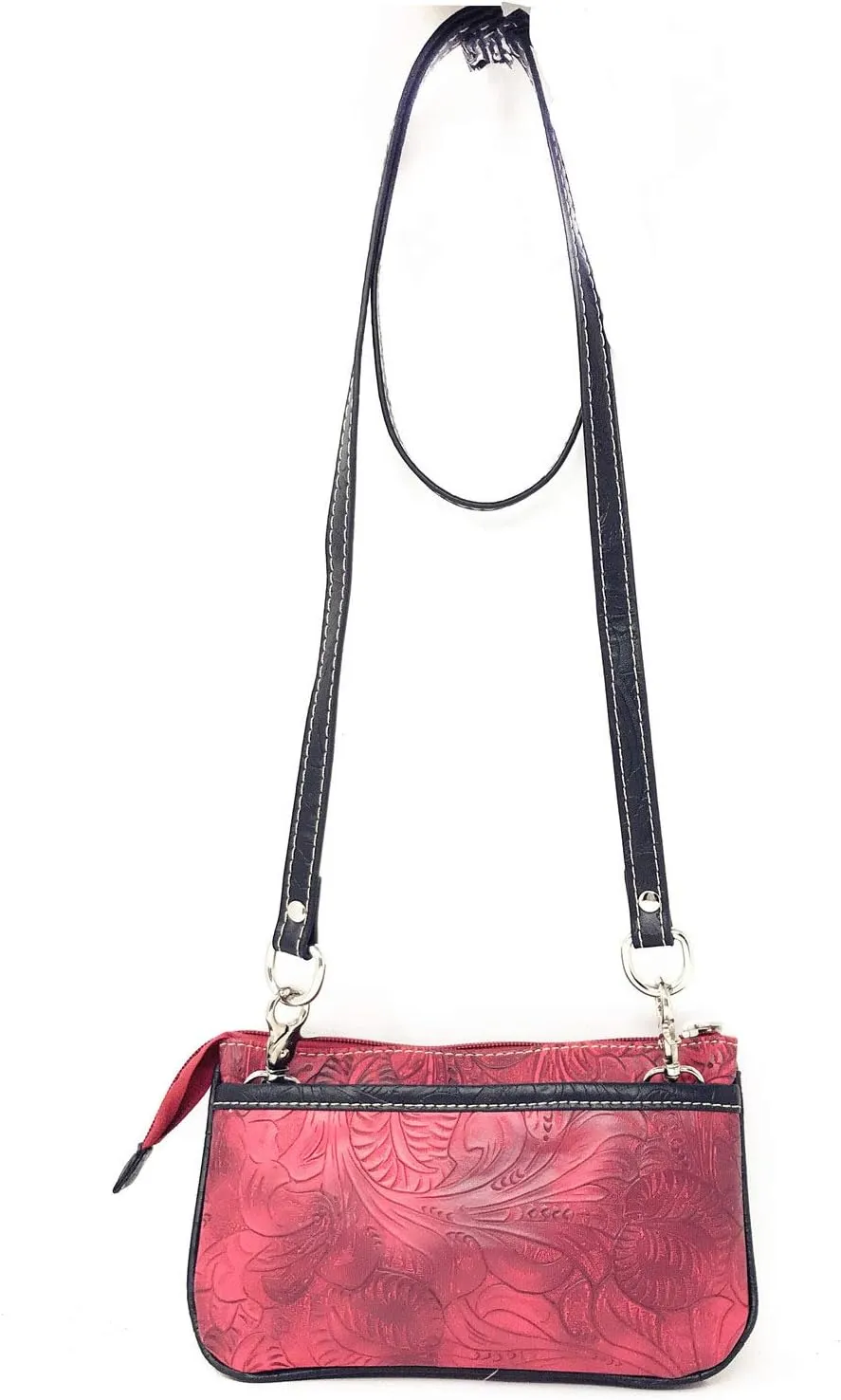Western Rhinestone Embroidery Wallet Crossbody Clutch Bag Purse in Multi-Way