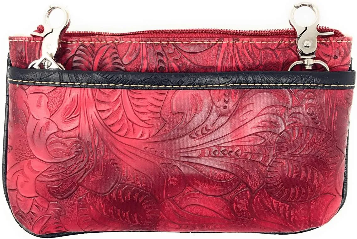 Western Rhinestone Embroidery Wallet Crossbody Clutch Bag Purse in Multi-Way
