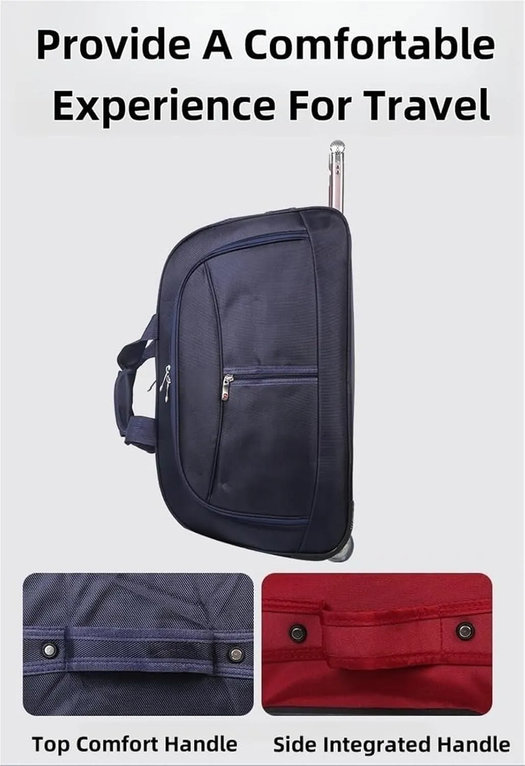 Wheeled Duffle Bag Foldable Bag Large Weekend Bag, Expandable Travel Duffel Bag,for Shopping Travel(Blue,Medium)
