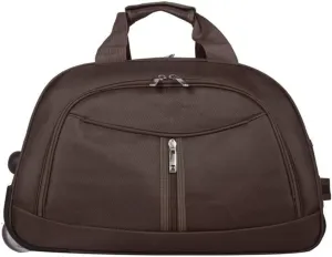 Wheeled Duffle Bag Foldable Bag Large Weekend Bag, Expandable Travel Duffel Bag,for Shopping Travel(Brown,Small)