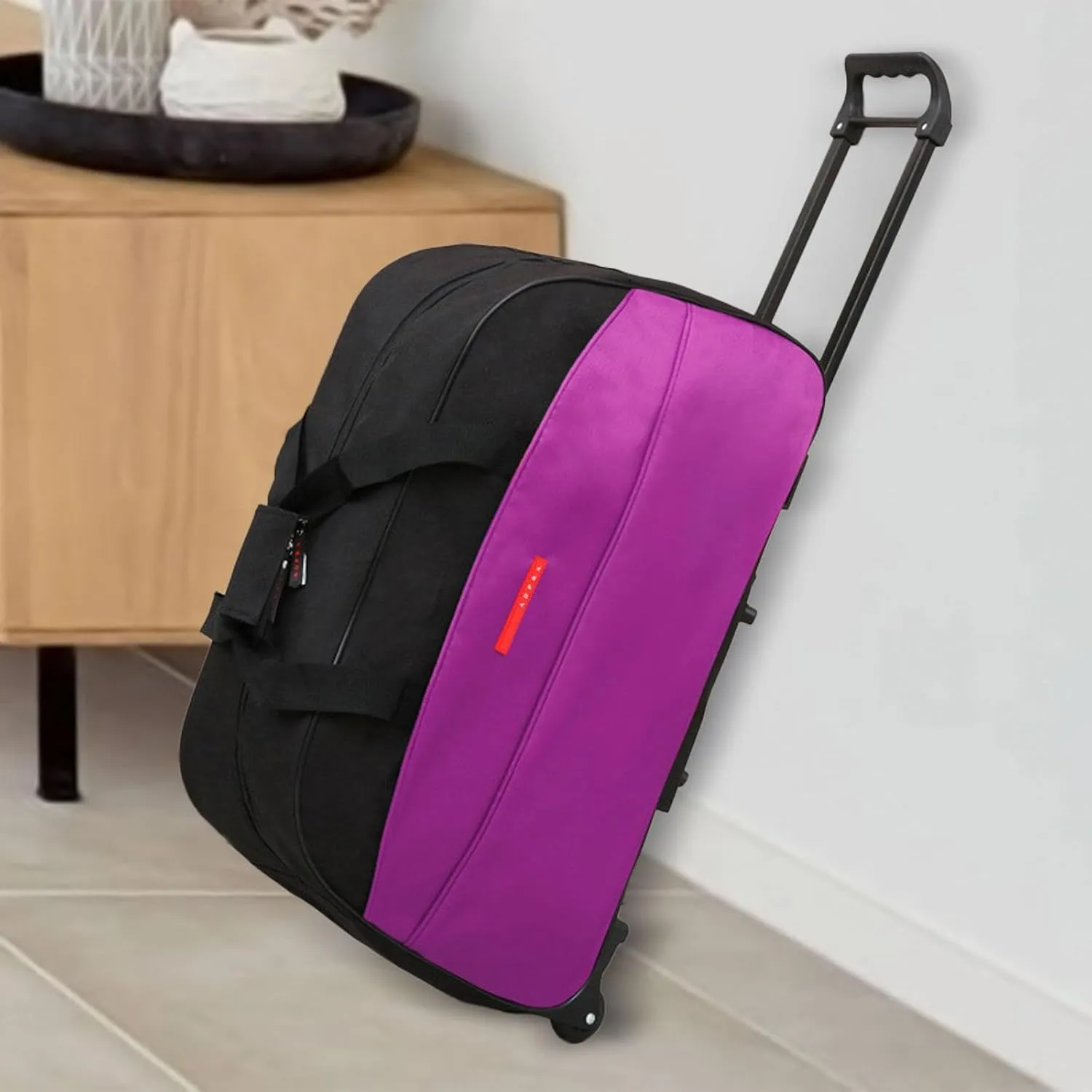 Wheeled Duffle Bag Foldable Garment Bag for Traveling Sports Business Trip Beach, Purple