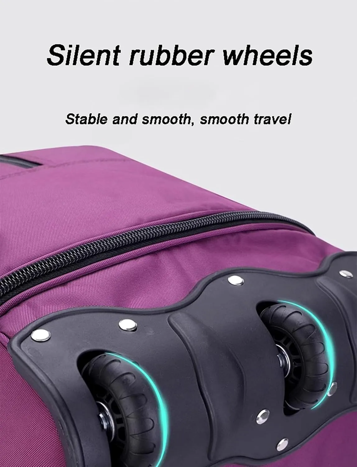 Wheeled Duffle Bag Large Capacity Foldable Travel Luggage with Telescopic Handle, Oxford Fabric Carry-On, Storage for Blankets Weekender Moving Storage(Black,Large)
