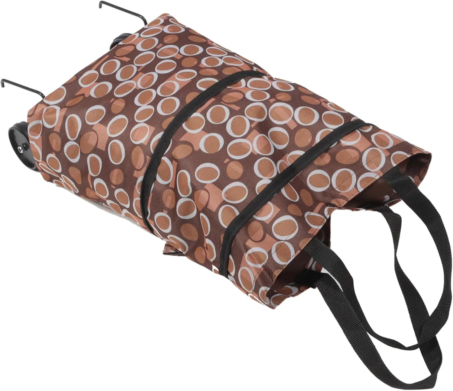 Wheeled Grocery Tote Bag Collapsible Shopping Cart Shopping Pouch Wheels Reusable Large Capacity