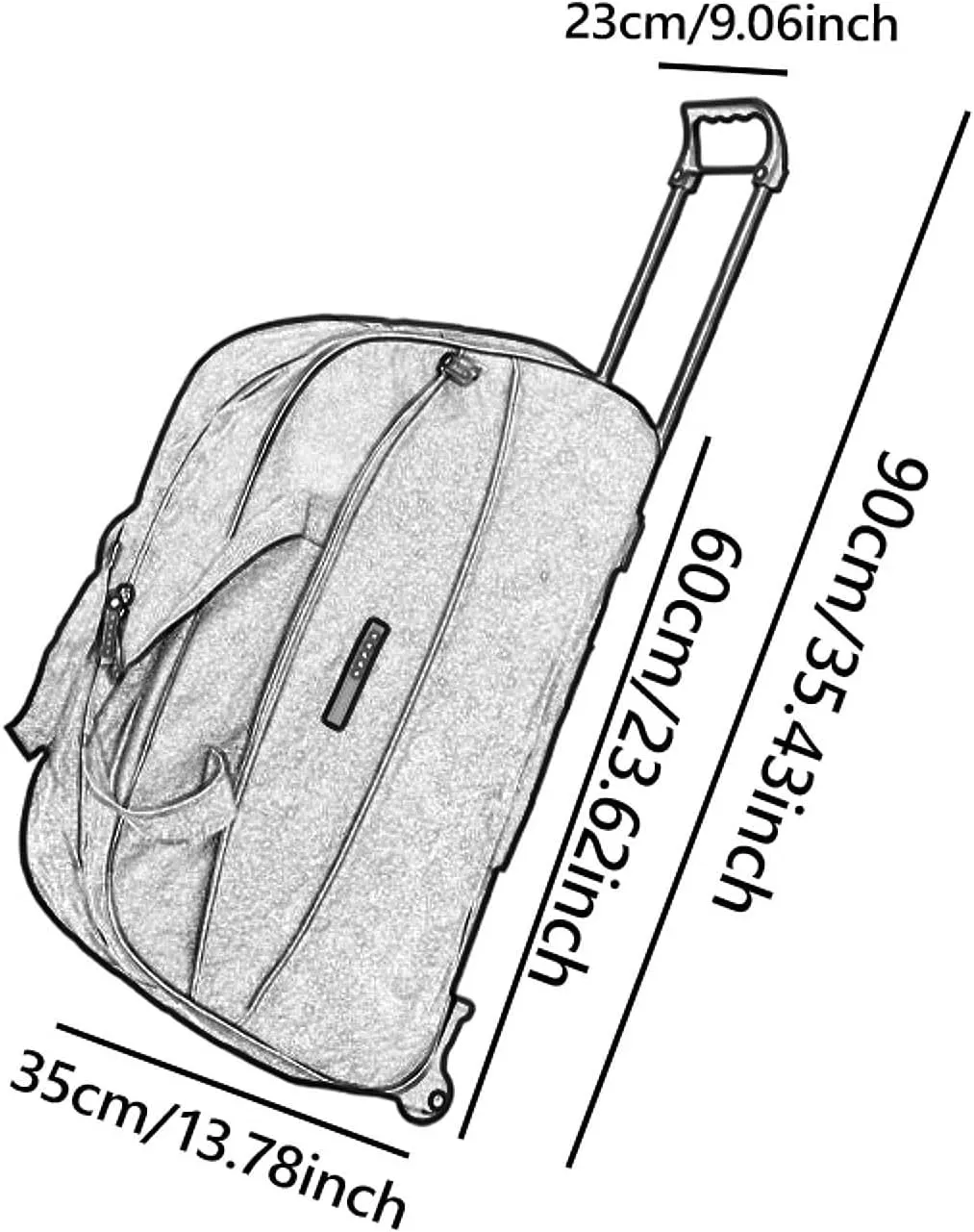 Wheeled Rolling Duffel Bag Foldable Travel Garment Bag for Outdoor Business Trip, Red