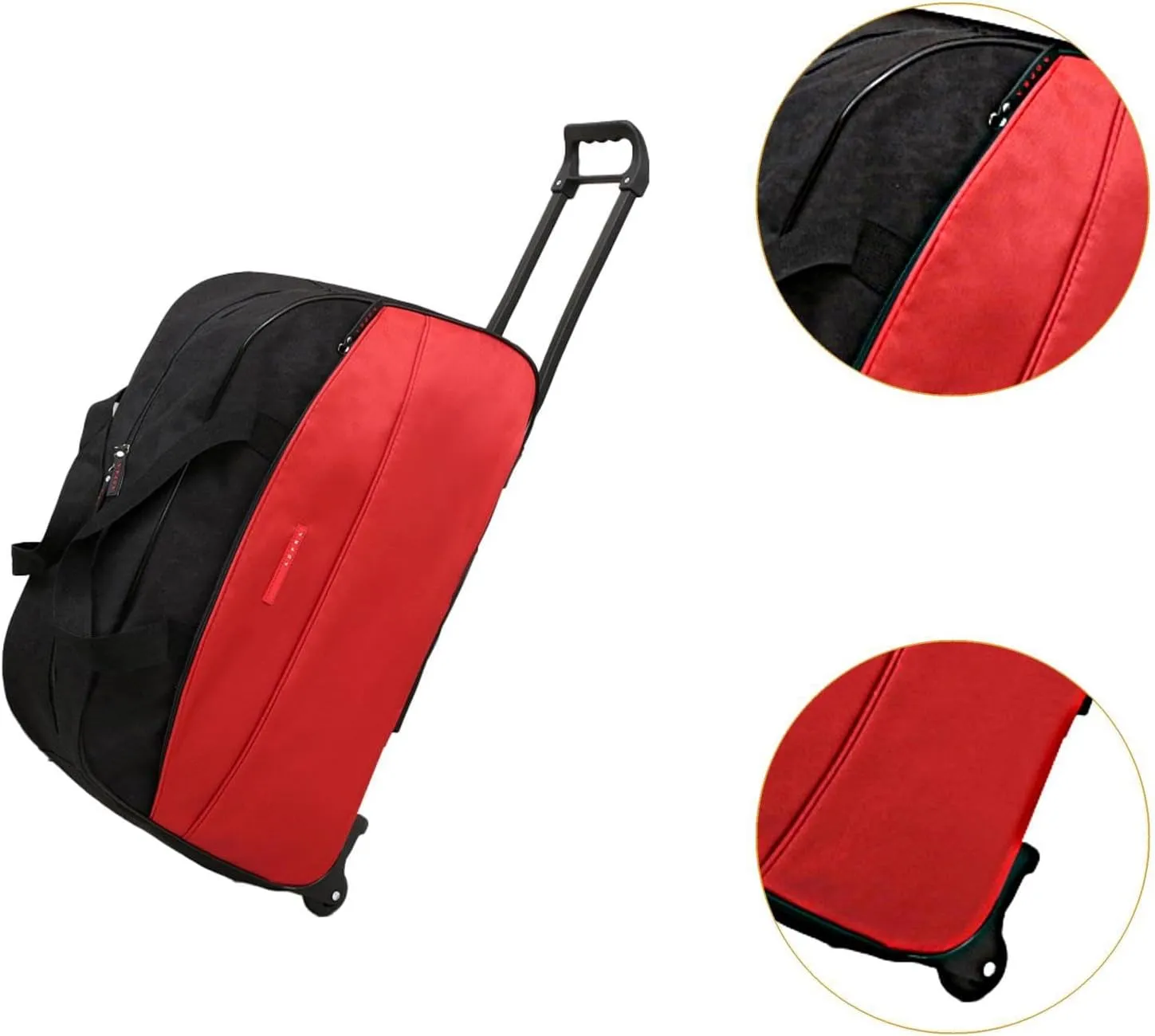 Wheeled Rolling Duffel Bag Foldable Travel Garment Bag for Outdoor Business Trip, Red