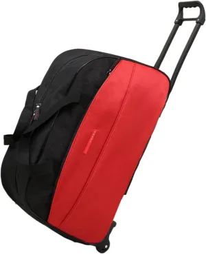 Wheeled Rolling Duffel Bag Foldable Travel Garment Bag for Outdoor Business Trip, Red