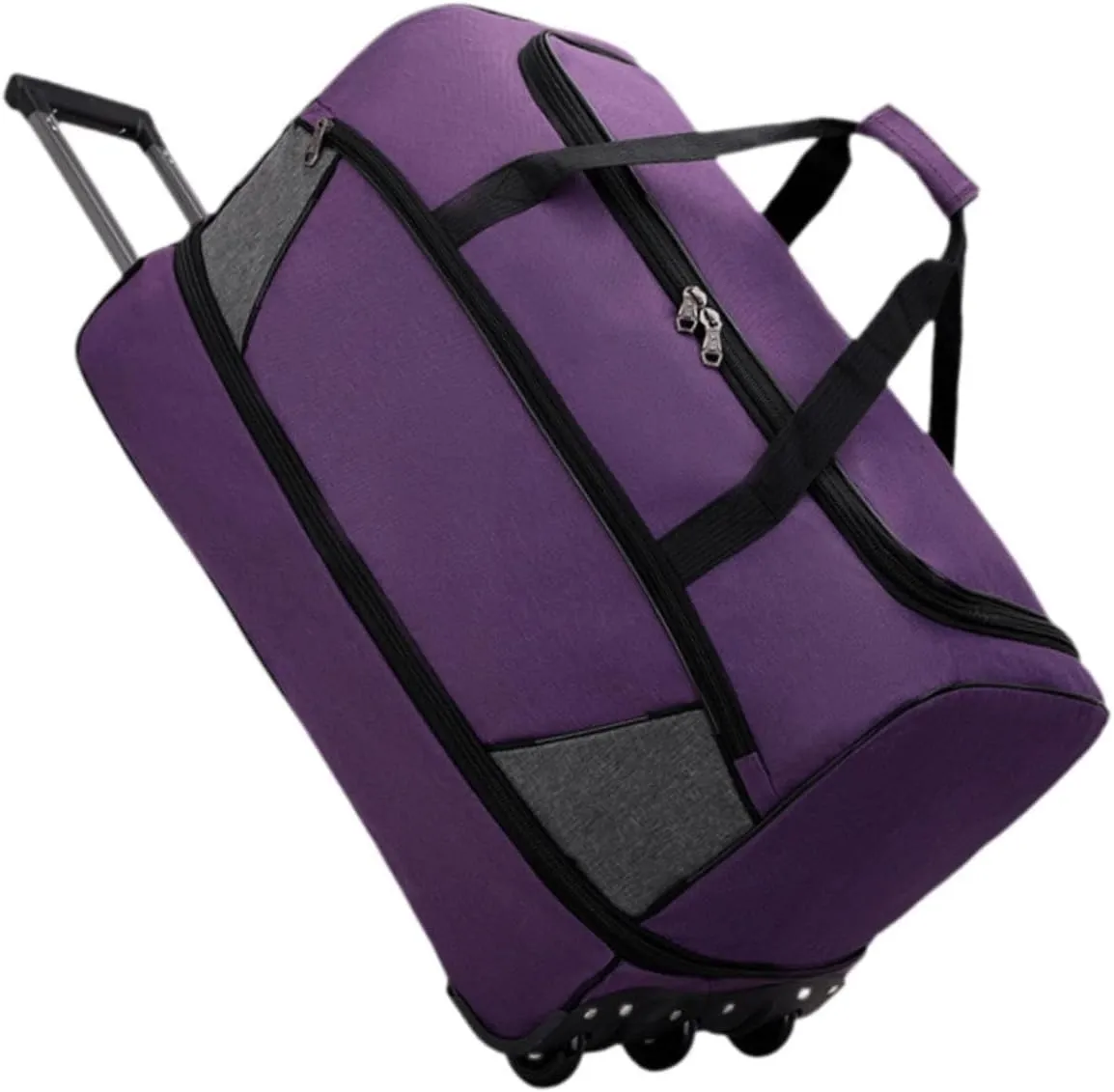 Wheeled Travel Duffel Bag with Compartments for Carrying Clothes, Purple M