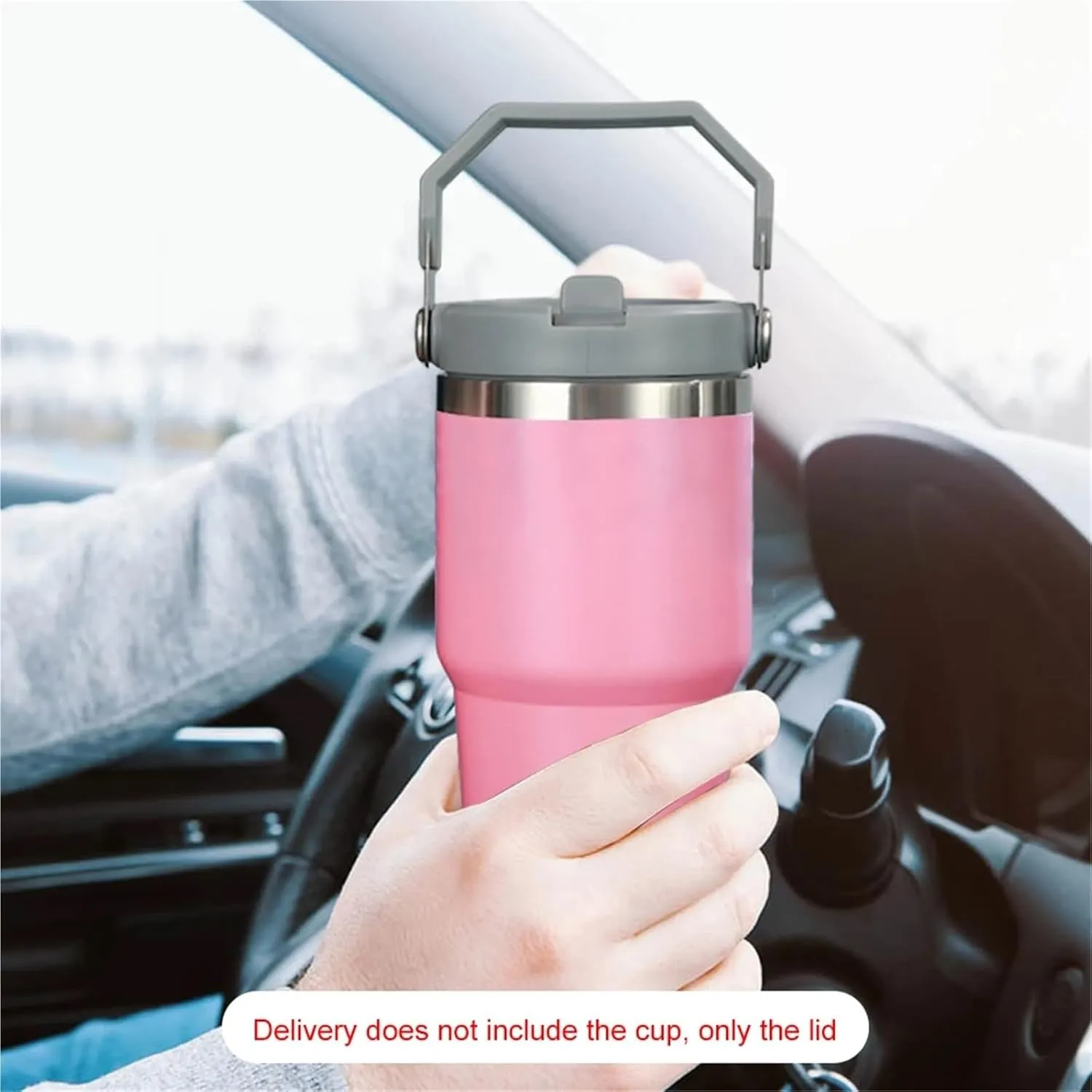 Wide-mouth cap accessories Sealed Bottle Lids Spill-proof Replaceable Tumbler Flip-top Straw Lid Water Mug Replacement(1pc Black 20 30oz)