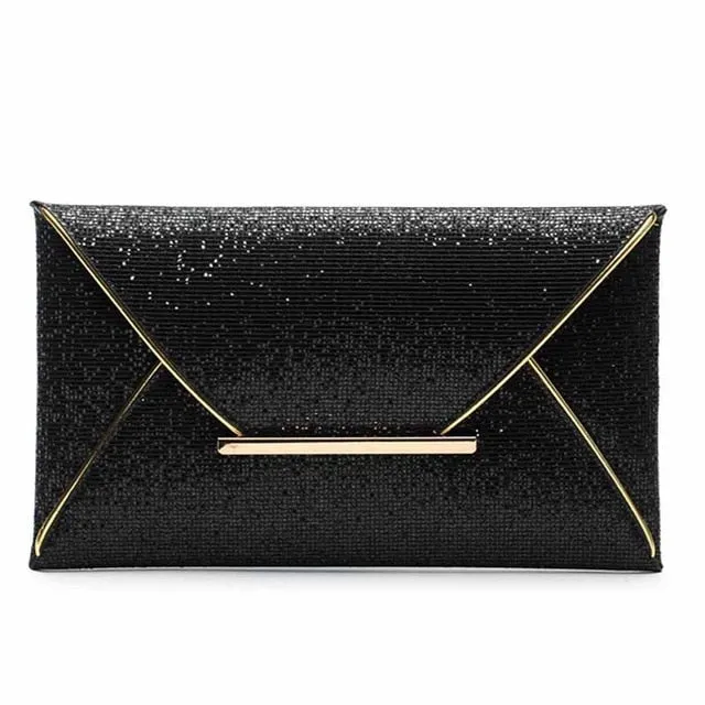 Winmax New Design Fashion Evening Bags Party Clutch Hand Bags Purses Female PU Sequined Hasp Envelop Bags Women Small Handbags