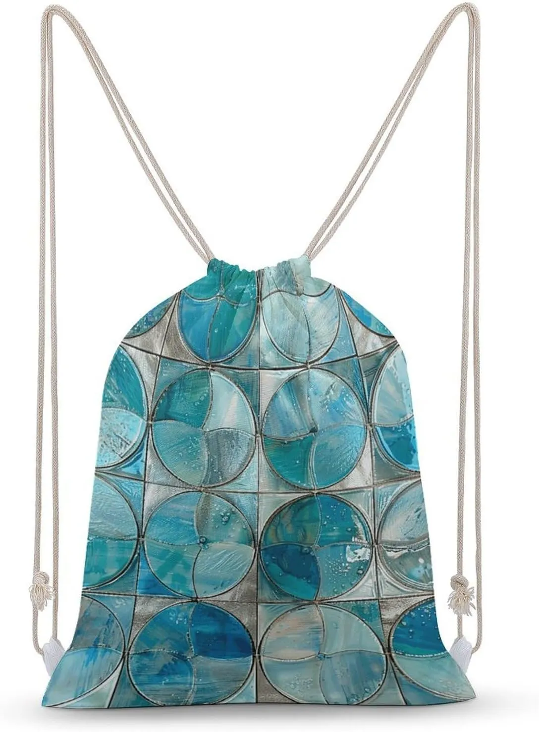 With Silver Lines Drawstring Backpack for Women Men Drawstring Bag for Travel Swimming Sports Gym Bag