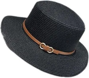 Women Beach Straw Sun Hat Flat Topped Straw hat Summer Beach Hat for Men Women for Party Travel
