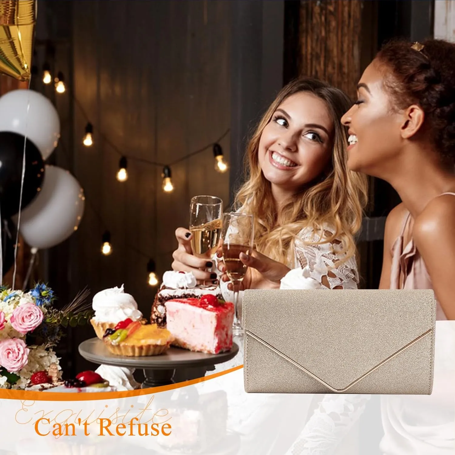 Women Envelope Clutch Bag Sequins Evening Bag Bridal Wedding Purse Glitter Sparkly Handbag Elegant Shoulder Bag