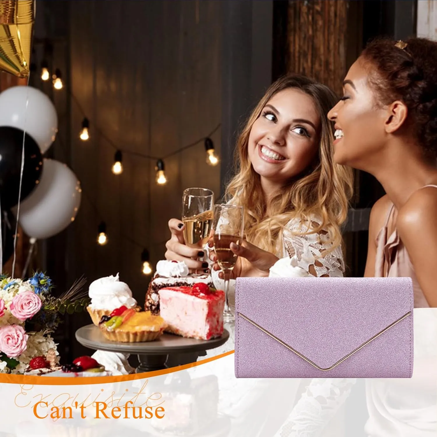 Women Envelope Clutch Bag Sequins Evening Bag Bridal Wedding Purse Glitter Sparkly Handbag Elegant Shoulder Bag