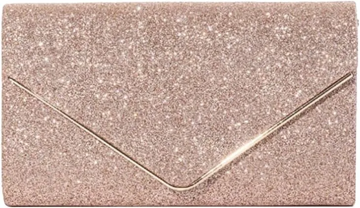 Women Envelope Clutch Bag Sequins Evening Bag Bridal Wedding Purse Glitter Sparkly Handbag Elegant Shoulder Bag