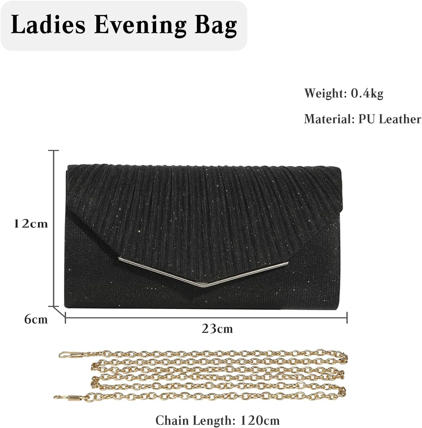 Women Envelope Clutch Bag Sequins Evening Bag Bridal Wedding Purse Shiny Handbag Elegant Sparkly Shoulder Bag