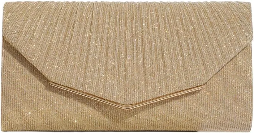 Women Envelope Clutch Bag Sequins Evening Bag Bridal Wedding Purse Shiny Handbag Elegant Sparkly Shoulder Bag