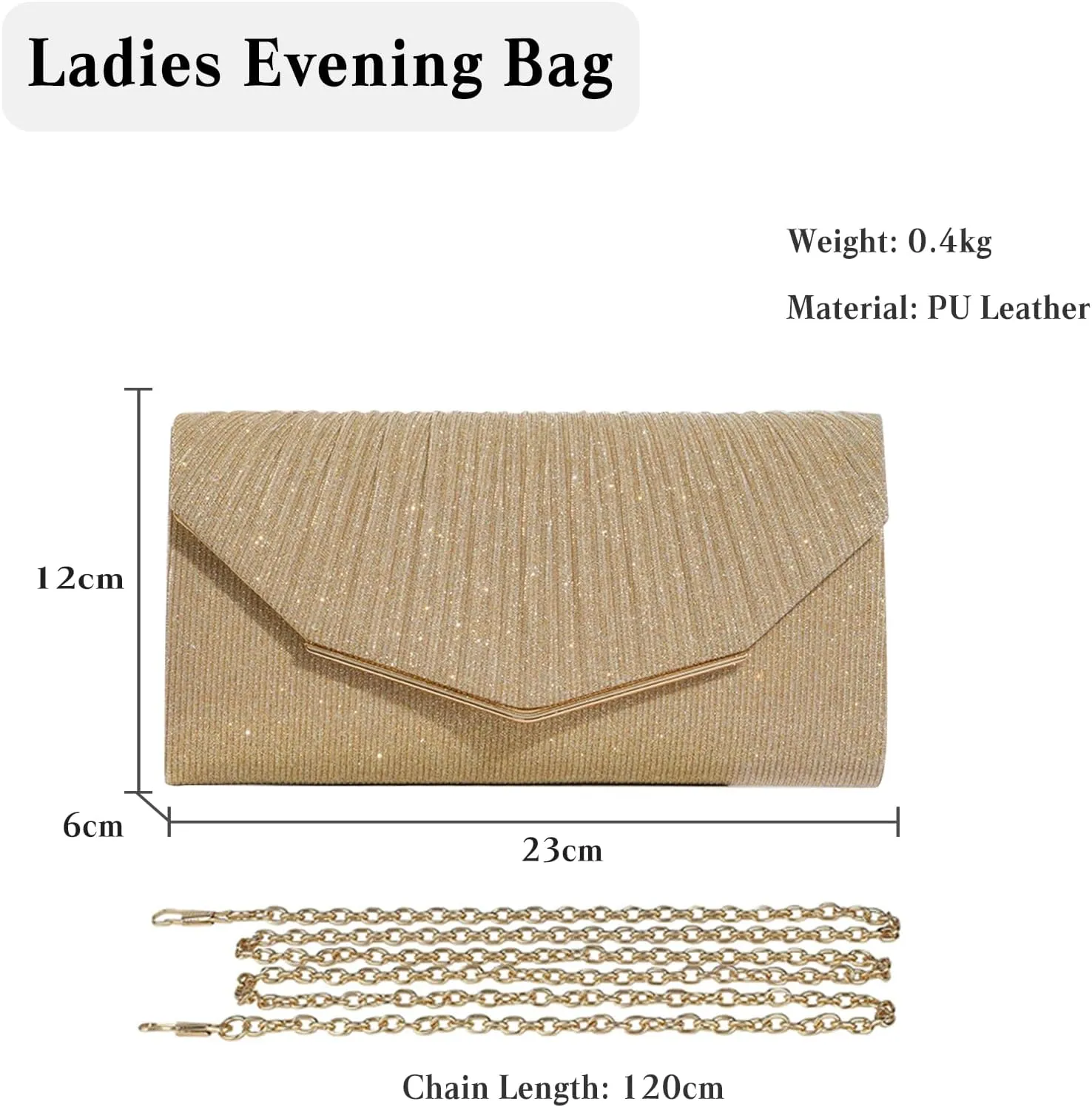 Women Envelope Clutch Bag Sequins Evening Bag Bridal Wedding Purse Shiny Handbag Elegant Sparkly Shoulder Bag