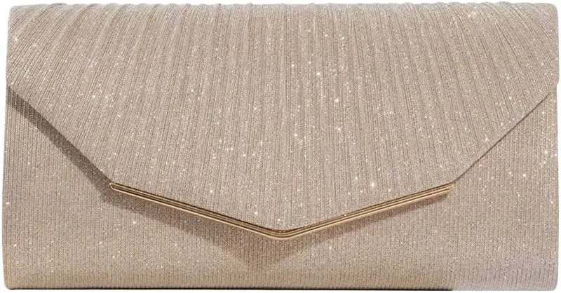 Women Envelope Clutch Bag Sequins Evening Bag Bridal Wedding Purse Shiny Handbag Elegant Sparkly Shoulder Bag