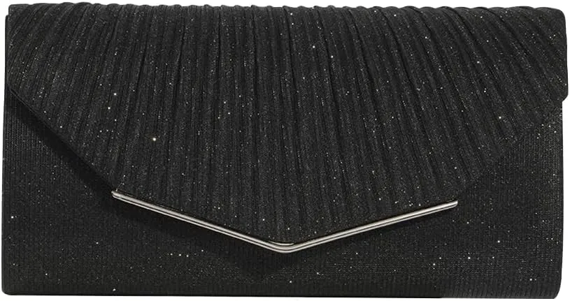 Women Envelope Clutch Bag Sequins Evening Bag Bridal Wedding Purse Shiny Handbag Elegant Sparkly Shoulder Bag