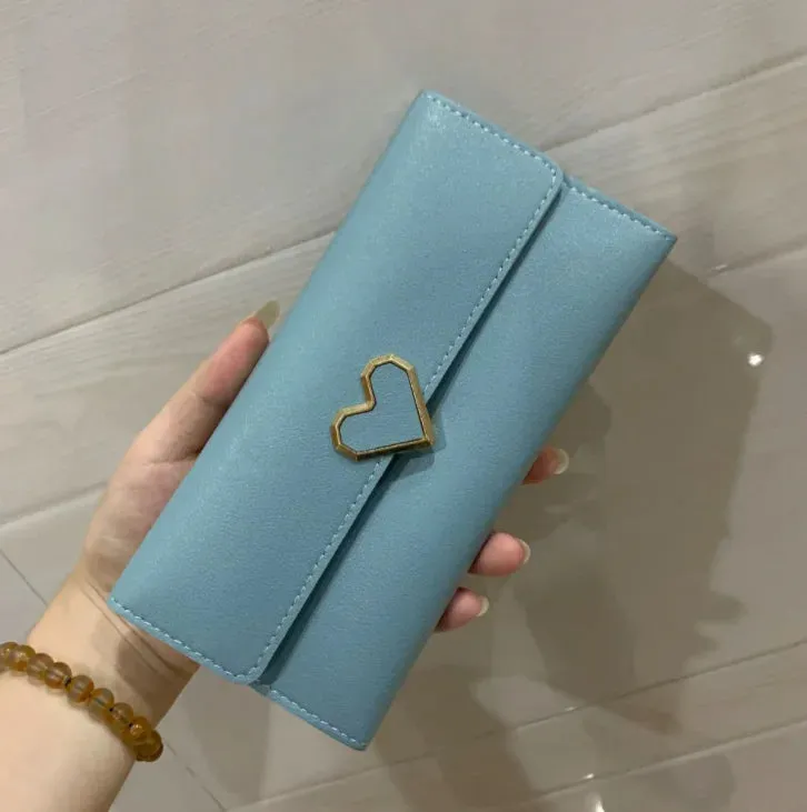 Women Long Wallets Purses Luxury Love Heart Wallets for Ladies Girl Money  Pocket Card Holder Female Wallets Phone Clutch Bag
