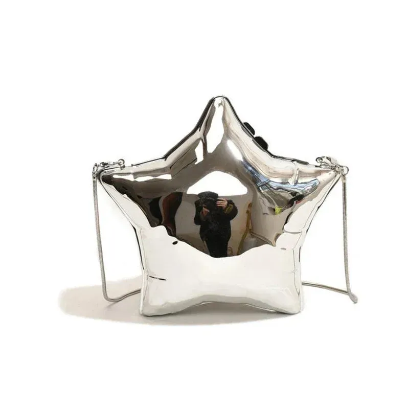 Women metal silver gold shell bag cute Evening Clutch Bag with strap For Wedding Party small Purses Designer Handbags