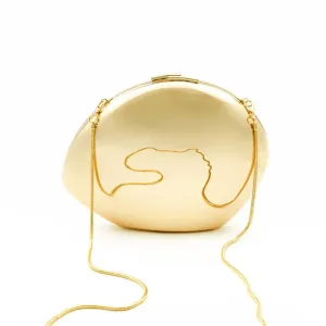 Women metal silver gold shell bag cute Evening Clutch Bag with strap For Wedding Party small Purses Designer Handbags
