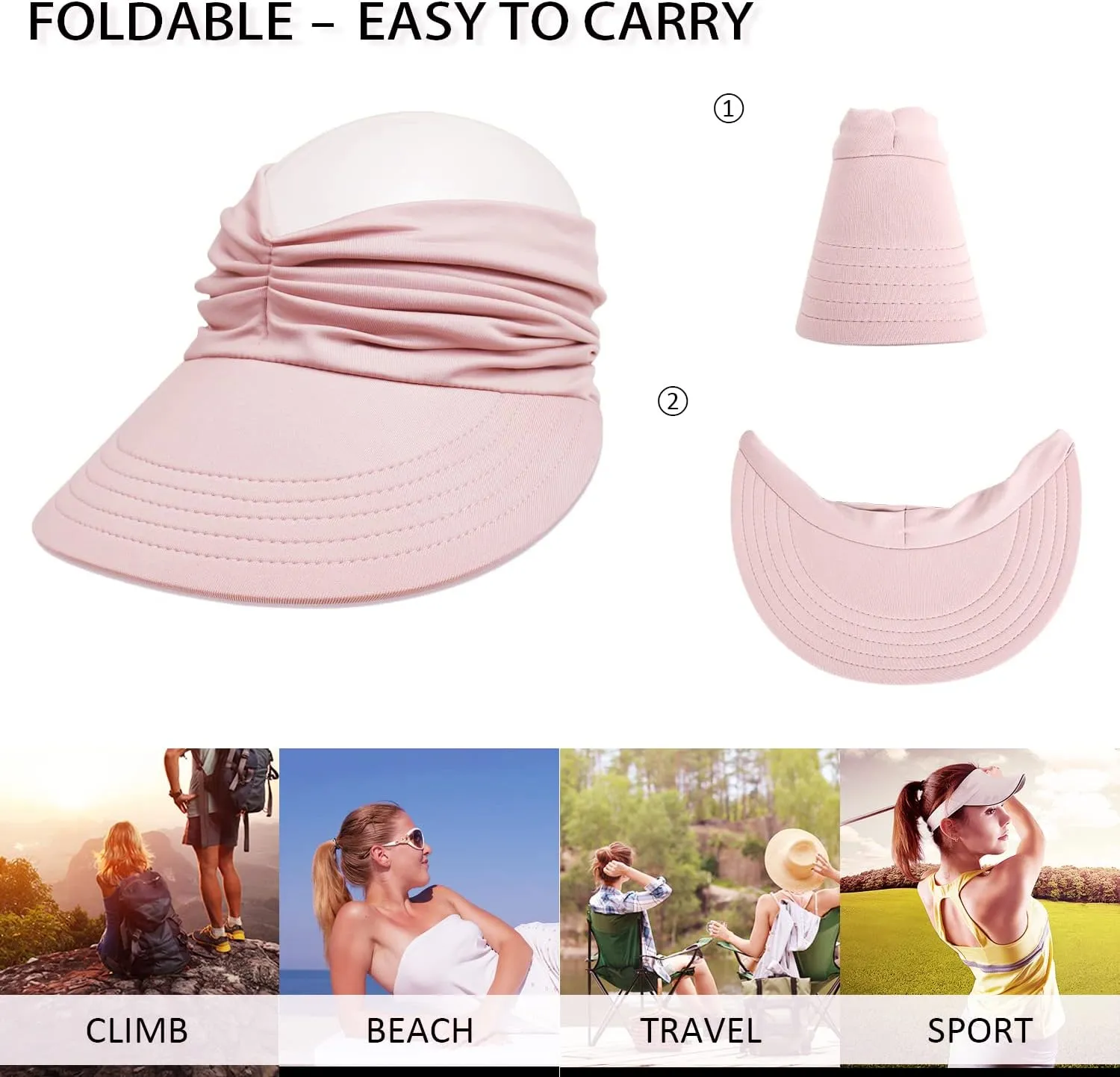 Women Sport Sun Visor Hats,Empty Top Baseball Sun Cap,Womens Sunhats with uv Protection,Sun Hats for Young Girls Women Beach