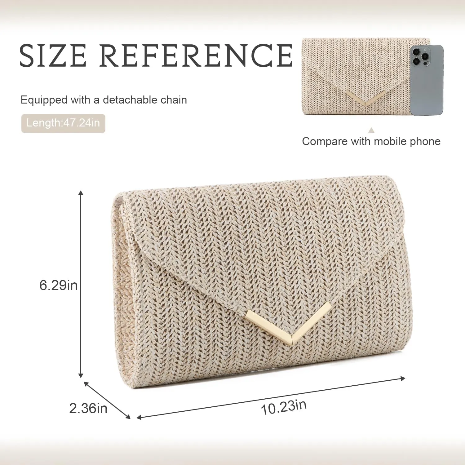 Women Straw Clutch Purse Summer Evening Bag Rattan Clutch Woven Beach Handbag Wedding Travel Party Clutch