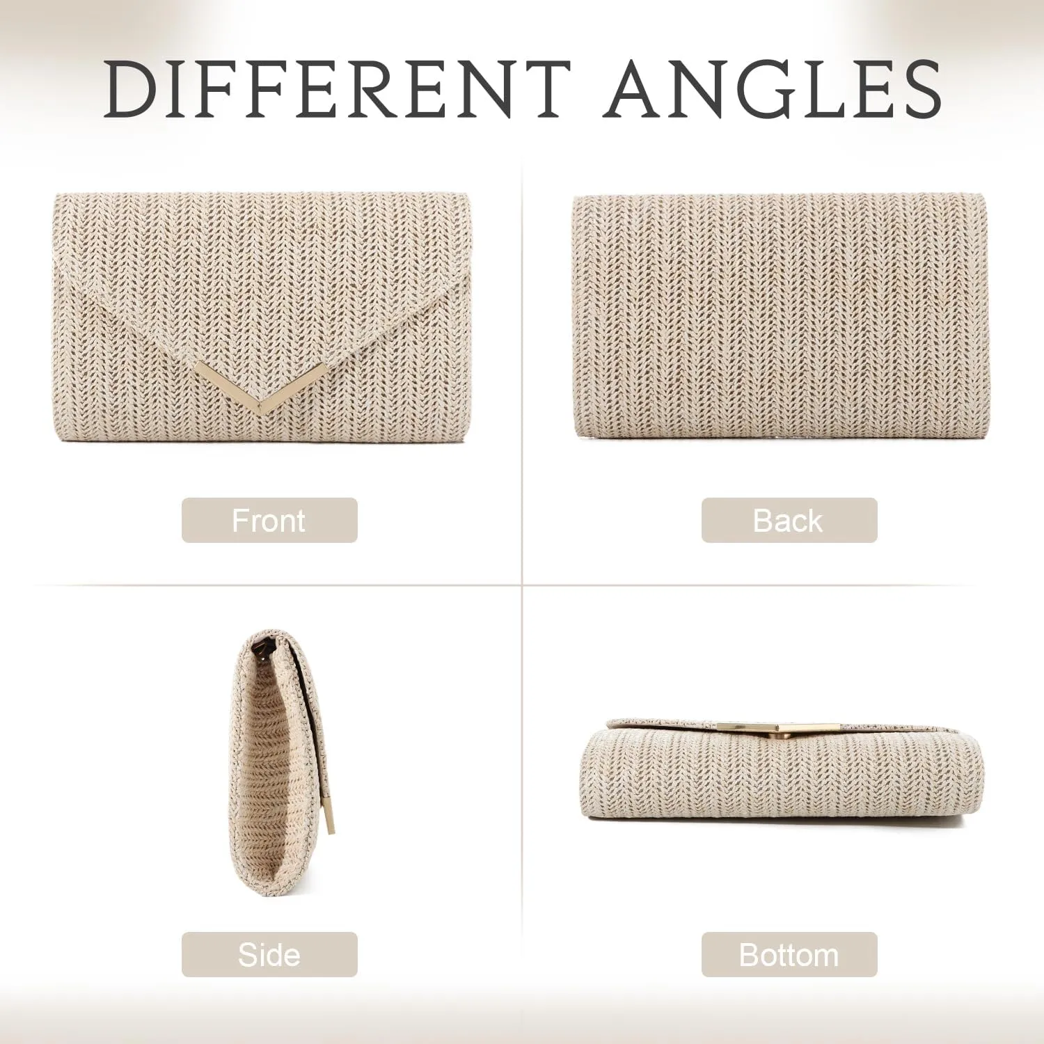 Women Straw Clutch Purse Summer Evening Bag Rattan Clutch Woven Beach Handbag Wedding Travel Party Clutch