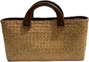 Women Straw Handbag Tote Bag Girls Handwoven Holiday Rattan Birthday Gift