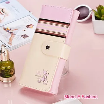 Women Wallets Soft PU Leather Cute Cats Hasp Lady Purses Wallet Cards ID Holder Moneybags Women Long Clutch Coin Purse Burse
